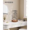 imageSONGMICS Jewelry Stand Rotating Jewelry Display 4 Independent Sections Metal Frame with Bottom Tray Jewelry Organizer for Necklaces Bracelets Earrings Rings Gift Idea White UJJS023W01Black