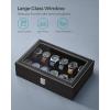 imageSONGMICS Watch Box Bundle 12Slot Watch Case with Glass Lid Watch Holder with Removable Watch Pillow Velvet Lining Metal Clasp Watch Display Black UJWB12BK and UJWB012B01
