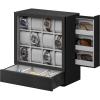 imageSONGMICS 12Slot Wooden Watch Box Display Case With Window Cabinet With Solid Wood Veneer Velvet Lining Vertical Storage Space Saving Gift Idea Ebony Black UJOW014B01Ebony Black