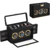 imageSONGMICS HOME RONNE Collection  9Slot Watch Box Vertical Display Case With Glass Windows Adjustable Holders Woven Embossed PU Leather Floating Effect Gift Idea Ink Black UJWB026B01