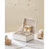 imageSONGMICS 2Layer Jewelry Box Jewelry Organizer with Handle Removable Jewelry Tray Jewelry Storage Floating Effect 81 x 94 x 43 Inches Gift for Mom Gift Idea Jelly Pink UJBC165R01White