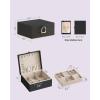imageSONGMICS 2Layer Jewelry Box Jewelry Organizer with Handle Removable Jewelry Tray Jewelry Storage Floating Effect 81 x 94 x 43 Inches Gift for Mom Gift Idea Jelly Pink UJBC165R01Black