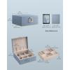 imageSONGMICS 2Layer Jewelry Box Jewelry Organizer with Handle Removable Jewelry Tray Jewelry Storage Floating Effect 81 x 94 x 43 Inches Gift for Mom Gift Idea Jelly Pink UJBC165R01Misty Blue