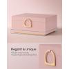 imageSONGMICS 2Layer Jewelry Box Jewelry Organizer with Handle Removable Jewelry Tray Jewelry Storage Floating Effect 81 x 94 x 43 Inches Gift for Mom Gift Idea Jelly Pink UJBC165R01Jelly Pink