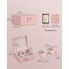 imageSONGMICS 2Layer Jewelry Box Jewelry Organizer with Handle Removable Jewelry Tray Jewelry Storage Floating Effect 81 x 94 x 43 Inches Gift for Mom Gift Idea Jelly Pink UJBC165R01Jelly Pink