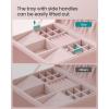 imageSONGMICS 2Layer Jewelry Box Jewelry Organizer with Handle Removable Jewelry Tray Jewelry Storage Floating Effect 81 x 94 x 43 Inches Gift for Mom Gift Idea Jelly Pink UJBC165R01Jelly Pink