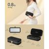 imageSONGMICS HOME Travel Jewelry Case Small Jewelry Box Organizer with Mirror 41 x 41 x 24 Inches PU Surface with Stitching Portable Ink Black ANAH Collection UJBC179B01Ink Black
