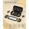 imageSONGMICS HOME Travel Jewelry Case Small Jewelry Box Organizer with Mirror 41 x 41 x 24 Inches PU Surface with Stitching Portable Ink Black ANAH Collection UJBC179B01Ink Black