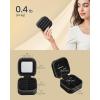 imageSONGMICS HOME Travel Jewelry Case Small Jewelry Box Organizer with Mirror 41 x 41 x 24 Inches PU Surface with Stitching Portable Ink Black ANAH Collection UJBC179B01Ink Black