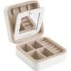 imageSONGMICS Jewelry Box Travel Jewelry Case 2Layer Jewelry Holder Organizer Portable Versatile Earring Storage for Larger Accessories Retro Green UJBC166C04Cloud White