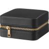 imageSONGMICS Jewelry Box Travel Jewelry Case 2Layer Jewelry Holder Organizer Portable Versatile Earring Storage for Larger Accessories Retro Green UJBC166C04Ink Black