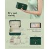 imageSONGMICS Jewelry Box Travel Jewelry Case 2Layer Jewelry Holder Organizer Portable Versatile Earring Storage for Larger Accessories Retro Green UJBC166C04Forest Green
