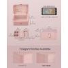 imageSONGMICS Jewelry Box Travel Jewelry Case 2Layer Jewelry Holder Organizer Portable Versatile Earring Storage for Larger Accessories Retro Green UJBC166C04Jelly Pink