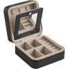 imageSONGMICS Jewelry Box Travel Jewelry Case 2Layer Jewelry Holder Organizer Portable Versatile Earring Storage for Larger Accessories Retro Green UJBC166C04Ink Black