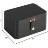 imageSONGMICS Jewelry Box Travel Jewelry Case 2Layer Jewelry Holder Organizer Portable Versatile Earring Storage for Larger Accessories Retro Green UJBC166C04Ink Black