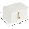 imageSONGMICS Jewelry Box Travel Jewelry Case 2Layer Jewelry Holder Organizer Portable Versatile Earring Storage for Larger Accessories Retro Green UJBC166C04Cloud White