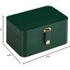 imageSONGMICS Jewelry Box Travel Jewelry Case 2Layer Jewelry Holder Organizer Portable Versatile Earring Storage for Larger Accessories Retro Green UJBC166C04Forest Green