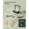 imageSONGMICS Jewelry Box Travel Jewelry Case 2Layer Jewelry Holder Organizer Portable Versatile Earring Storage for Larger Accessories Retro Green UJBC166C04Forest Green
