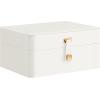 imageSONGMICS Jewelry Box Travel Jewelry Case 2Layer Jewelry Holder Organizer Portable Versatile Earring Storage for Larger Accessories Retro Green UJBC166C04Cloud White