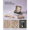 imageSONGMICS Jewelry Box Travel Jewelry Case 2Layer Jewelry Holder Organizer Portable Versatile Earring Storage for Larger Accessories Retro Green UJBC166C04Slate Gray