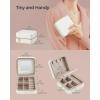 imageSONGMICS Jewelry Box Travel Jewelry Case 2Layer Jewelry Holder Organizer Portable Versatile Earring Storage for Larger Accessories Retro Green UJBC166C04Cloud White