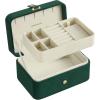 imageSONGMICS Jewelry Box Travel Jewelry Case 2Layer Jewelry Holder Organizer Portable Versatile Earring Storage for Larger Accessories Retro Green UJBC166C04Retro Green