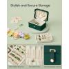 imageSONGMICS Jewelry Box Travel Jewelry Case 2Layer Jewelry Holder Organizer Portable Versatile Earring Storage for Larger Accessories Retro Green UJBC166C04Retro Green