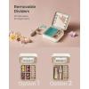 imageSONGMICS Jewelry Box Travel Jewelry Case 2Layer Jewelry Holder Organizer Portable Versatile Earring Storage for Larger Accessories Retro Green UJBC166C04Cloud White