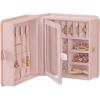 imageSONGMICS Jewelry Box Travel Jewelry Case 2Layer Jewelry Holder Organizer Portable Versatile Earring Storage for Larger Accessories Retro Green UJBC166C04Jelly Pink