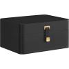 imageSONGMICS Jewelry Box Travel Jewelry Case 2Layer Jewelry Holder Organizer Portable Versatile Earring Storage for Larger Accessories Retro Green UJBC166C04Ink Black