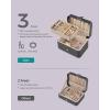 imageSONGMICS Jewelry Box Travel Jewelry Case 2Layer Jewelry Holder Organizer Portable Versatile Earring Storage for Larger Accessories Retro Green UJBC166C04Slate Gray