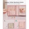 imageSONGMICS Jewelry Box Travel Jewelry Case 2Layer Jewelry Holder Organizer Portable Versatile Earring Storage for Larger Accessories Retro Green UJBC166C04Jelly Pink
