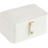 imageSONGMICS Jewelry Box Travel Jewelry Case 2Layer Jewelry Holder Organizer Portable Versatile Earring Storage for Larger Accessories Retro Green UJBC166C04Cloud White