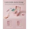 imageSONGMICS Jewelry Box Travel Jewelry Case 2Layer Jewelry Holder Organizer Portable Versatile Earring Storage for Larger Accessories Retro Green UJBC166C04Jelly Pink