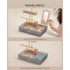 imageSONGMICS Jewelry Holder Jewelry Organizer Jewelry Display Stand Metal Earring Organizer with Mirror with Necklace Earring Bracelet Holder for Rings Gift Idea Dove Gray and Gold UJJS022G01Dove Gray  Gold