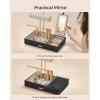 imageSONGMICS Jewelry Holder Jewelry Organizer Jewelry Display Stand Metal Earring Organizer with Mirror with Necklace Earring Bracelet Holder for Rings Gift Idea White and Gold UJJS022W01V1Black  Gold