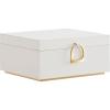 imageSONGMICS 2Layer Jewelry Box Jewelry Organizer with Handle Removable Jewelry Tray Jewelry Storage Floating Effect 81 x 94 x 43 Inches Gift for Mom Gift Idea Jelly Pink UJBC165R01White