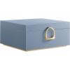 imageSONGMICS 2Layer Jewelry Box Jewelry Organizer with Handle Removable Jewelry Tray Jewelry Storage Floating Effect 81 x 94 x 43 Inches Gift for Mom Gift Idea Jelly Pink UJBC165R01Misty Blue