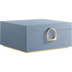 imageSONGMICS 2Layer Jewelry Box Jewelry Organizer with Handle Removable Jewelry Tray Jewelry Storage Floating Effect 81 x 94 x 43 Inches Gift for Mom Gift Idea Jelly Pink UJBC165R01Misty Blue