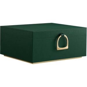 imageSONGMICS 2Layer Jewelry Box Jewelry Organizer with Handle Removable Jewelry Tray Jewelry Storage Floating Effect 81 x 94 x 43 Inches Gift for Mom Gift Idea Jelly Pink UJBC165R01Forest Green