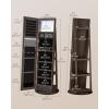 imageSONGMICS 6 LEDs Lockable Mirror Jewelry Cabinet 360 Swivel Jewelry Organizer Armoire Standing Frameless FullLength Mirror 3 Storage Shelves Gift for Mom Rustic Brown Surface Black LiningAsh Brown  Black Lining