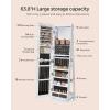 imageSONGMICS 6 LEDs Lockable Mirror Jewelry Cabinet 360 Swivel Jewelry Organizer Armoire Standing Frameless FullLength Mirror 3 Storage Shelves Gift for Mom Rustic Brown Surface Black LiningWhite  Black
