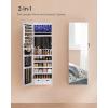 imageSONGMICS Hanging Jewelry Cabinet WallMounted Cabinet with LED Interior Lights DoorMounted Jewelry Organizer FullLength Mirror Gift Idea Gift for Mom White UJJC99WTWhite