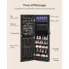 imageSONGMICS Hanging Jewelry Cabinet WallMounted Cabinet with LED Interior Lights DoorMounted Jewelry Organizer FullLength Mirror Gift Idea Gift for Mom White UJJC99WTInk Black