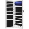 imageSONGMICS Hanging Jewelry Cabinet WallMounted Cabinet with LED Interior Lights DoorMounted Jewelry Organizer FullLength Mirror Gift Idea Gift for Mom White UJJC99WTWhite