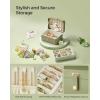 imageSONGMICS Jewelry Box Travel Jewelry Case 2Layer Jewelry Holder Organizer Portable Versatile Earring Storage for Larger Accessories Laurel Green UJBC166C02