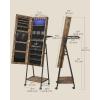 imageSONGMICS LED Cabinet Standing Lockable Jewelry Armoire with FullLength Mirror SpaceSaving Jewelry Organizer with Mirror Bottom Drawer and Shelf Gift Idea Rustic Brown UJJC025X01Rustic Brown