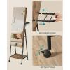 imageSONGMICS LED Cabinet Standing Lockable Jewelry Armoire with FullLength Mirror SpaceSaving Jewelry Organizer with Mirror Bottom Drawer and Shelf Gift Idea Rustic Brown UJJC025X01Rustic Brown