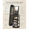 imageSONGMICS LED Jewelry Cabinet 360 Swivel Jewelry Organizer Lockable Mirror Jewelry Cabinet Standing Rounded Wide FullLength Mirror with Storage Shelves Interior Mirror Gift for Mom Cloud WhiteEbony Black