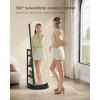 imageSONGMICS LED Jewelry Cabinet 360 Swivel Jewelry Organizer Lockable Mirror Jewelry Cabinet Standing Rounded Wide FullLength Mirror with Storage Shelves Interior Mirror Gift for Mom Cloud WhiteEbony Black
